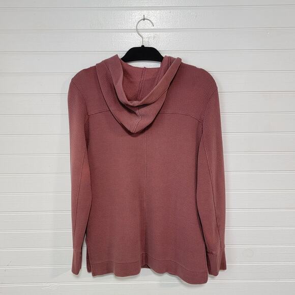 Athleta Size XXS Coaster Luxe Waffle Hoodie Sweatshirt in Tawny Rose Oversized - Picture 6 of 11